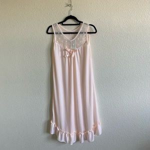 Pale Pink Sleeveless Nightgown with lace trim